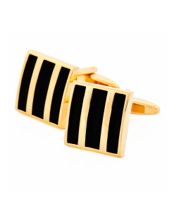 Alternative view of Gold Plated Black Cufflinks