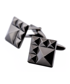 Alternative view of Gun Metal Pyramid Cufflinks
