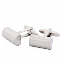 Alternative view of Scratched Rhodium Cufflinks