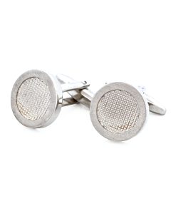 Alternative view of Brushed Rhodium Cufflinks