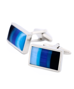 Alternative view of Multi Blue Cat's Eye Cufflinks