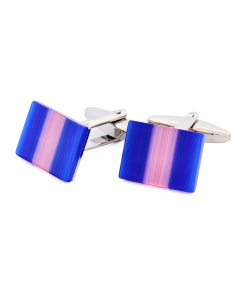 Alternative view of Navy Pink Cat's Eye Cufflinks