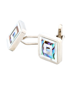 Alternative view of Abalone Mother Of Pearl Plated Cufflinks
