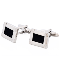 Alternative view of Rhodium Navy Cufflinks
