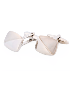 Alternative view of Rh Brush Rhodium Plated Cufflinks