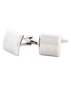 Alternative view of Rhod Brush Rhodium Cufflinks