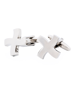 Alternative view of Rhodium Cross Cufflinks