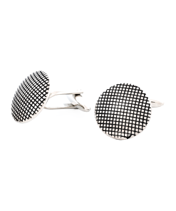 Alternative view of Antique Rhodium Round Cufflinks