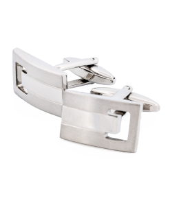 Alternative view of Rhodium Brush Rhodium Cufflinks