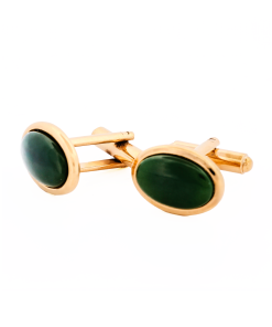 Alternative view of Jade Gold Plated Cufflinks