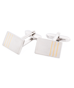 Alternative view of Rhodium Gold Plated Cufflinks