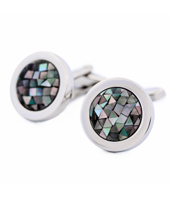 Alternative view of Round Mosaic Cufflinks