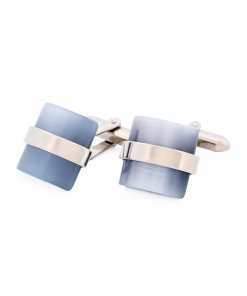 Alternative view of Pale Grey Cat's Eye Cufflinks