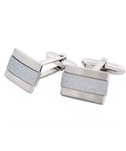 Alternative view of Rhodium Weave Cufflinks
