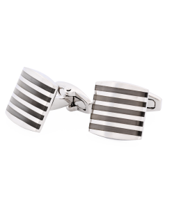 Alternative view of White Striped Cat's Eye Cufflinks