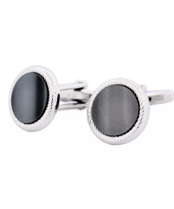 Alternative view of Rhodium Plated Grey Cufflinks
