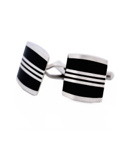 Alternative view of Stainless Steel Black Cufflinks