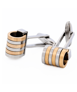 Alternative view of Stainless Steel Ion Plated Gold Cufflinks