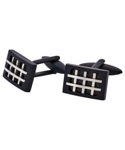 Alternative view of Ion Plated Black Steel Cufflinks
