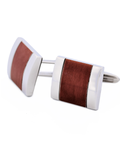 Alternative view of Stainless Steel Ion Plated Brown Cufflinks