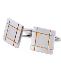 Alternative view of Stainless Steel Gold Plated Cufflinks Cufflinks