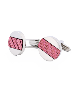 Alternative view of Stainless Steel Pink Fibreglass Cufflinks