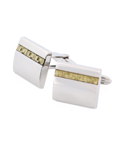 Alternative view of Stainless Steel Yellow Fibreglass Cufflinks