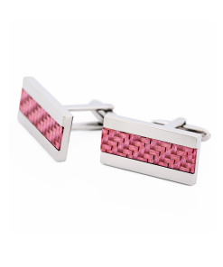 Alternative view of Stainless Steel Pink Fibreglass Cufflinks
