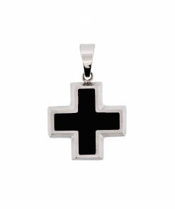 Stainless Steel Black Cross Pendant
