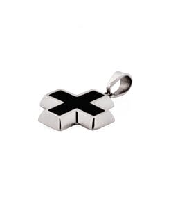 Alternative view of Stainless Steel Black Cross Pendant