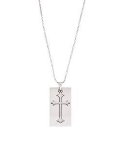 Stainless Steel Cross Dog Tag