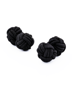 Alternative view of Black Silk Knot Cufflinks
