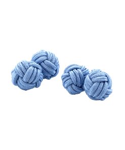 Alternative view of Sky Blue Silk Knot Cufflinks
