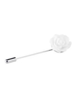 White Rose Lapel Pin
