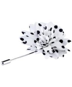 White Black Spot Flower Lapel