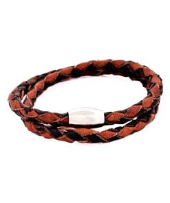 Black Brown Leather Bracelet