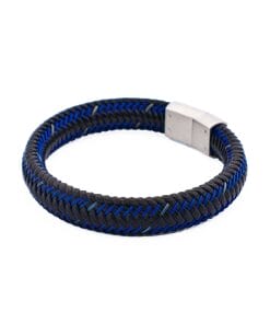 Alternative view of Black Blue Leather Bracelet