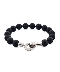 Black Agate Beaded Bracelet