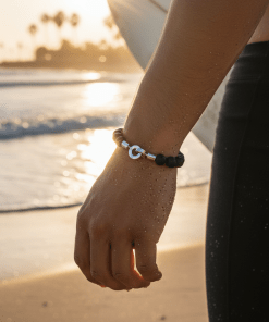 Alternative view of Black Agate Beaded Bracelet
