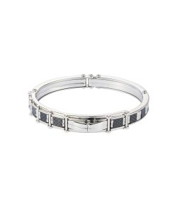 Stainless Steel and Carbon Fibre Handcuff Bangle