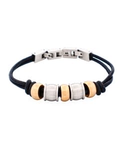 Stainless Steel Gold Beaded Bracelet