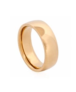 Polished Ion Plated 14k Gold Stainless Steel Ring