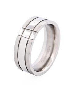 Alternative view of Brushed and Polished Stainless Steel Ring