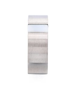 Brushed Stainless Steel with Mother of Pearl Ring