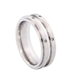 Alternative view of Stainless Steel Ring & Cubic Zirconia Ring