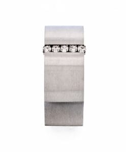 Alternative view of Brushed Stainless Steel Ring with Cubic Zirconia