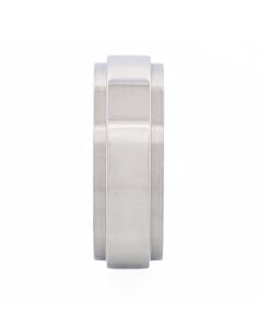 Alternative view of Polished Stainless Steel Ring with Raised Centre Band