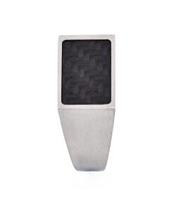 Alternative view of Brushed Stainless Steel and Black Carbon Fibre Signet Ring