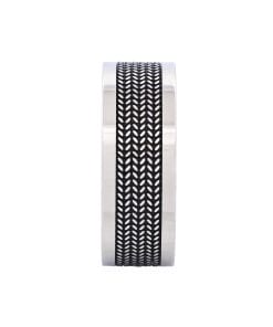 Alternative view of Stainless Steel Ion Plated Gun Metal Ring