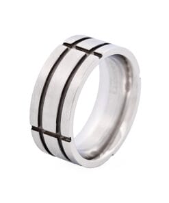 Stainless Steel Ion Plated Black Band Ring